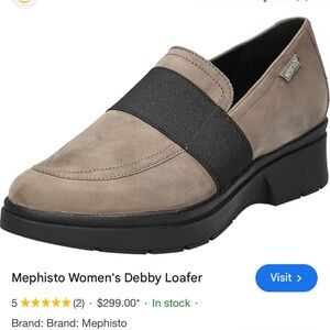 MEPHISTO Sz 9.5 Gray & Black Air Jet Debby Suede Leather Loafer Orig$300 Worn 1x